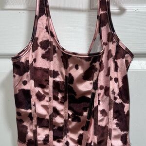 Stylish Pink and Brown Women's Top
